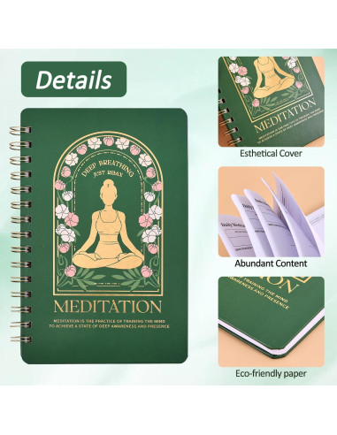 Diario de Meditación emmoolife Verde 15x21.6 cm Espiral