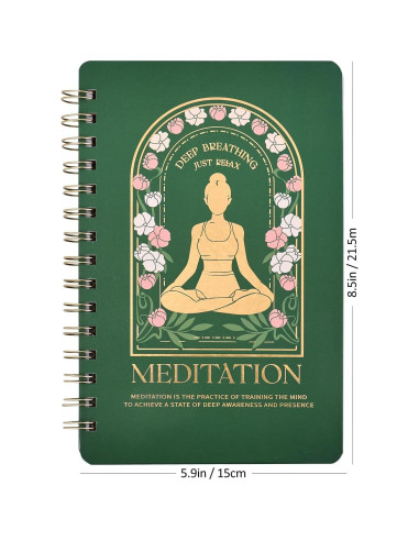 Diario de Meditación emmoolife Verde 15x21.6 cm Espiral