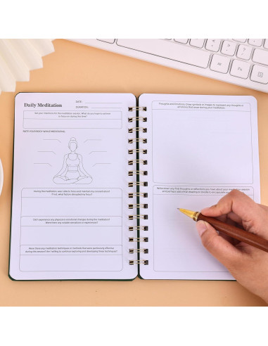 Diario de Meditación emmoolife Verde 15x21.6 cm Espiral