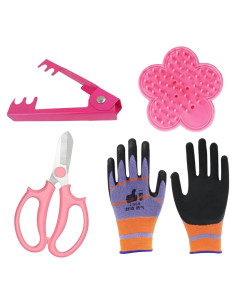 Juego de herramientas de jardín 4 piezas Fanbay - Desespinador, guantes y tijeras