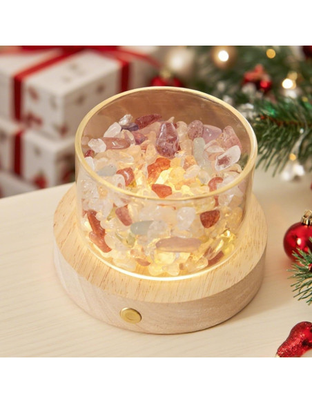 Conjunto de Cristales Sanadores Lamptobe con Base LED 200g