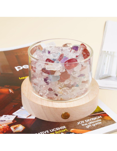 Conjunto de Cristales Sanadores Lamptobe con Base LED 200g