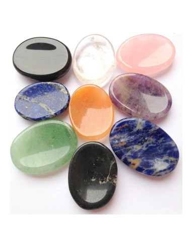 Conjunto de 9 Piedras Sanadoras CRYSTALMIRACLE - Energía Positiva