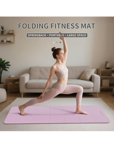 Alfombrilla de Yoga Plegable Wohao 178x61cm 12mm Antideslizante