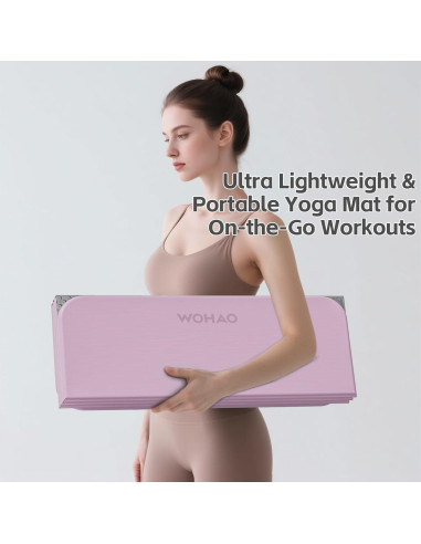 Alfombrilla de Yoga Plegable Wohao 178x61cm 12mm Antideslizante