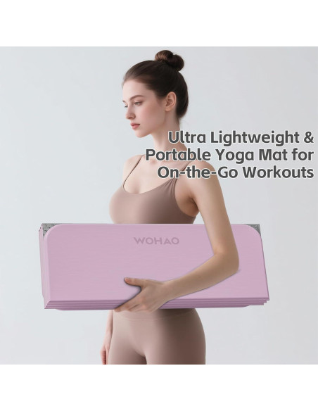 Alfombrilla de Yoga Plegable Wohao 178x61cm 12mm Antideslizante