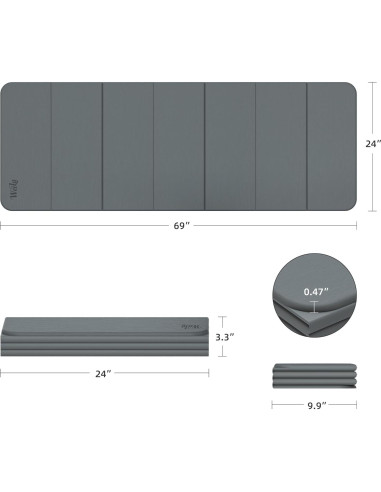 Esterilla de Yoga WEILA 12mm Antideslizante Plegable Metálica
