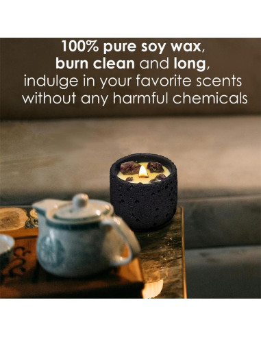 Vela de Cristal Sanadora Perekond Aroma Jazmín 100% Soja