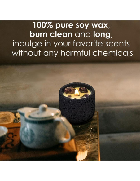 Vela de Cristal Sanadora Perekond Aroma Jazmín 100% Soja