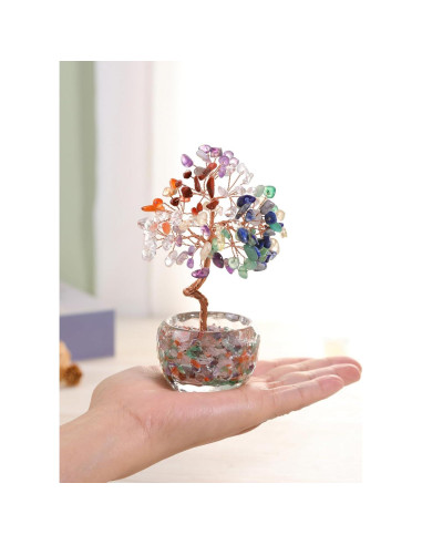 Árbol de Chakra de Cristales PESOENTH 14 cm Decoración Feng Shui