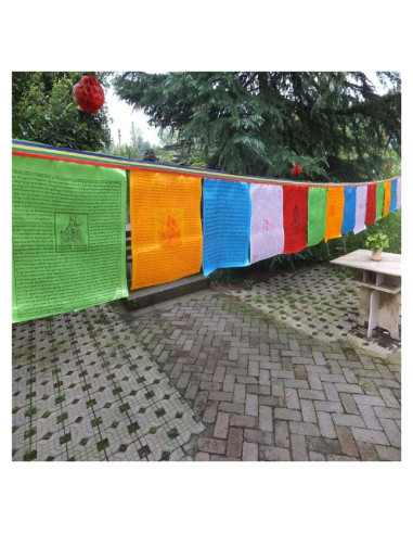 Banderas de Oración Tibetanas KRISMYA - Paquete de 100 - 25.4x22.9cm