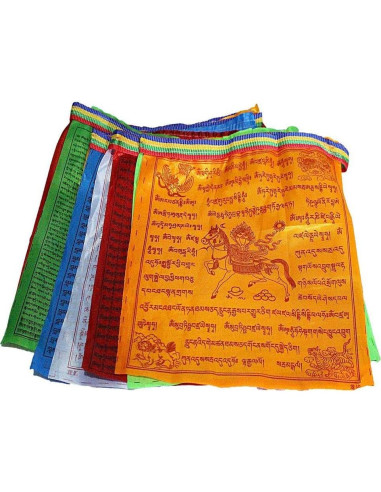 Banderas de Oración Tibetanas KRISMYA - Paquete de 100 - 25.4x22.9cm