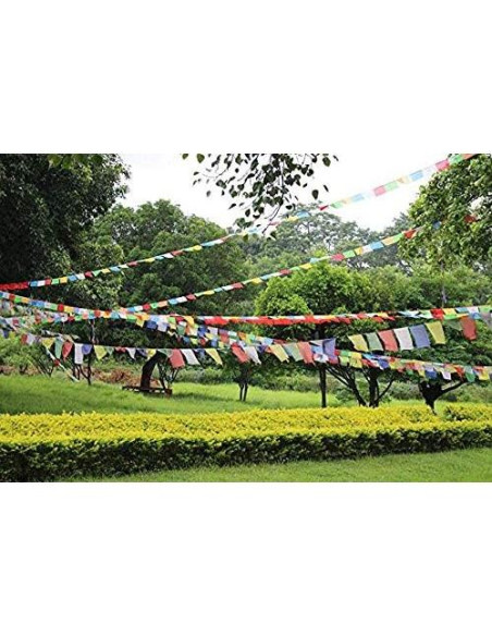 Banderas de Oración Tibetanas KRISMYA - Paquete de 100 - 25.4x22.9cm