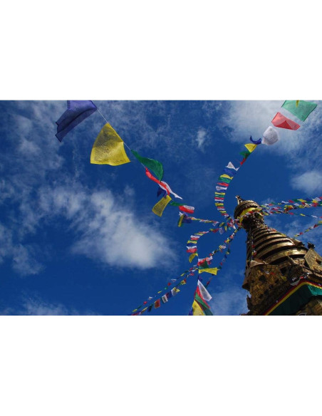 Banderas de Oración Tibetanas KRISMYA - Paquete de 100 - 25.4x22.9cm