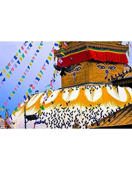 Banderas de Oración Tibetanas KRISMYA - Paquete de 100 - 25.4x22.9cm