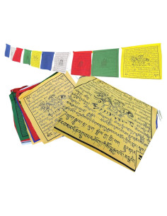 Banderas de Oración Tibetanas de Algodón - 10 Piezas - Manos de Tíbet