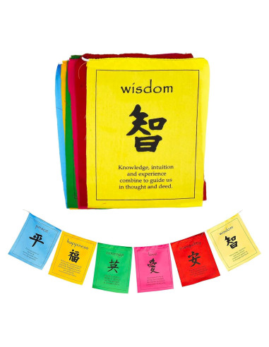 Banderas de Oración Tibetanas Mandala Crafts 1.28m 6 Piezas