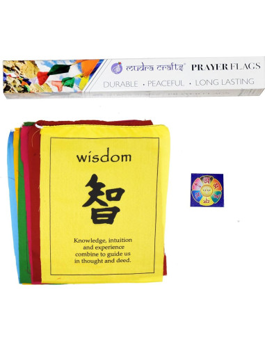 Banderas de Oración Tibetanas Mandala Crafts 1.28m 6 Piezas