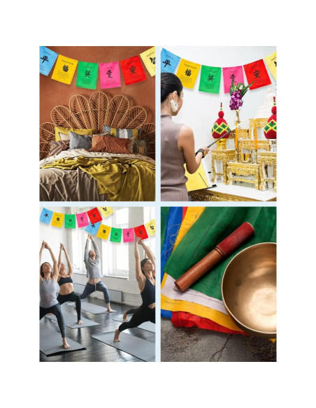 Banderas de Oración Tibetanas Mandala Crafts 1.28m 6 Piezas