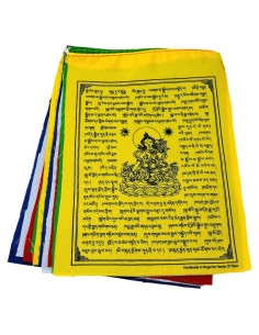 Banderas de Oración Tibetanas White Tara - Juego de 10 Banderas