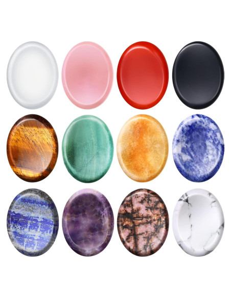 12 Piezas Piedras de Preocupación BBTO para Ansiedad Cristal