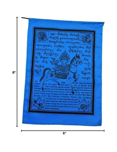 Bandera de Oración Caballo del Viento Manos de Tíbet 15x20 cm