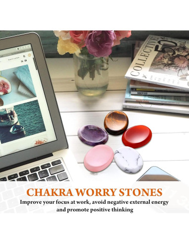 12 Piezas Piedras de Preocupación BBTO para Ansiedad Cristal