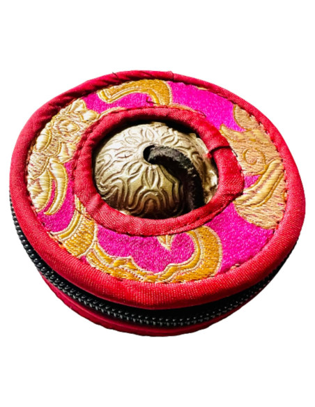 Campana Tingsha Budista QT Hecha a Mano 8.89cm Marrón