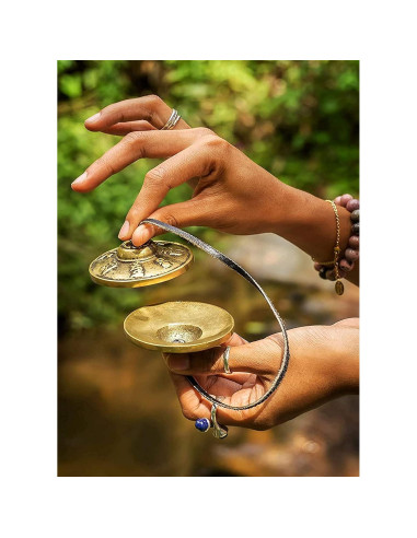 Campana Tingsha Budista QT Hecha a Mano 8.89cm Marrón