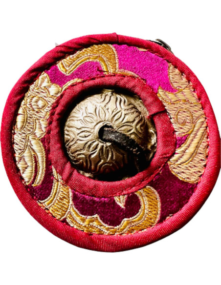 Campana Tingsha Budista QT Hecha a Mano 8.89cm Marrón