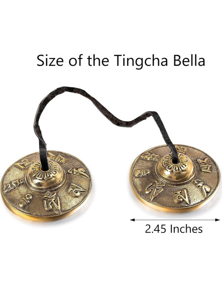 Campana Tingsha Budista QT Hecha a Mano 8.89cm Marrón
