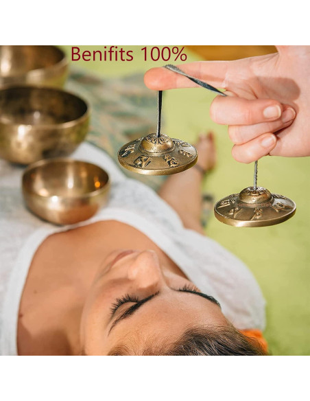 Campana Tingsha Budista QT Hecha a Mano 8.89cm Marrón