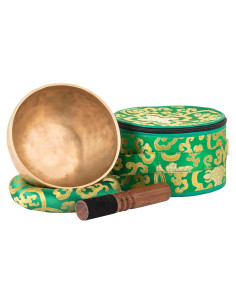 Tazón Cantante Tibetano 15.24 cm Hecho a Mano con Martillo y Cojín