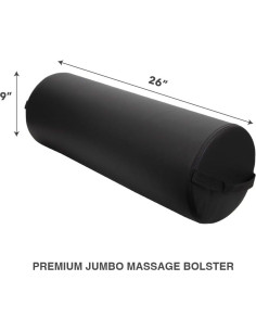 Almohada Bolster Jumbo ForPro Negra 23 cm R x 66 cm L para Yoga 2