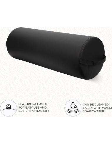 Almohada Bolster Jumbo ForPro Negra 23 cm R x 66 cm L para Yoga