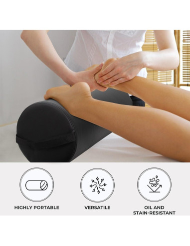 Almohada Bolster Jumbo ForPro Negra 23 cm R x 66 cm L para Yoga