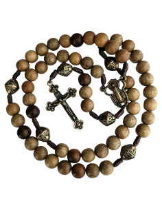 Rosario Católico Rugged Rosaries de Madera y Bronce 48.3 cm