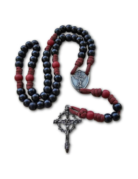 Rosario Católico Hecho a Mano Rugged Rosaries - Paracord Rojo