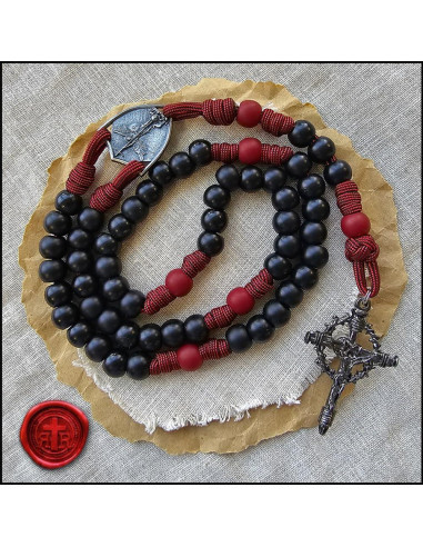 Rosario Católico Hecho a Mano Rugged Rosaries - Paracord Rojo