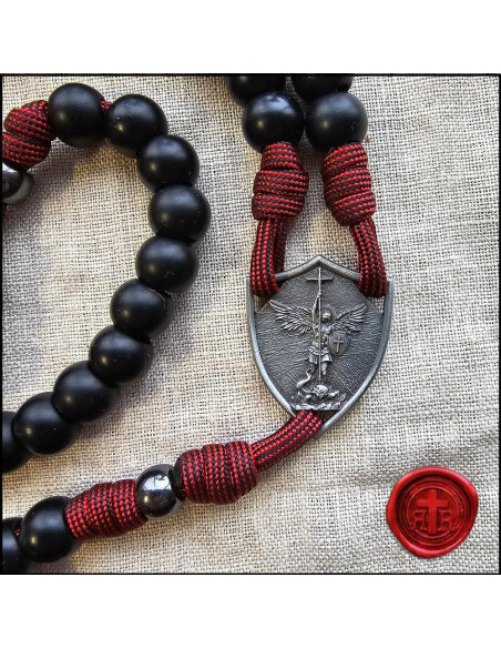 Rosario Católico Hecho a Mano Rugged Rosaries - Paracord Rojo