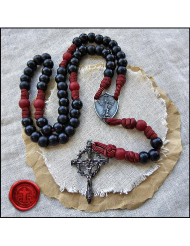 Rosario Católico Hecho a Mano Rugged Rosaries - Paracord Rojo
