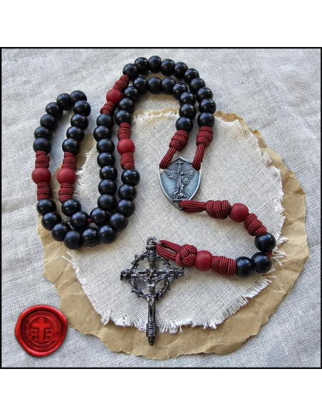 Rosario Católico Hecho a Mano Rugged Rosaries - Paracord Rojo