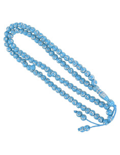 Cuentas de Oración Islámicas 99 Granos Resina Dorada Azul