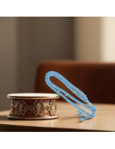 Cuentas de Oración Islámicas 99 Granos Resina Dorada Azul 2