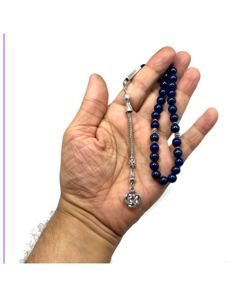 Cuentas de Oración Hematita Azul 8 mm - 33 Cuentas ALBATROSART