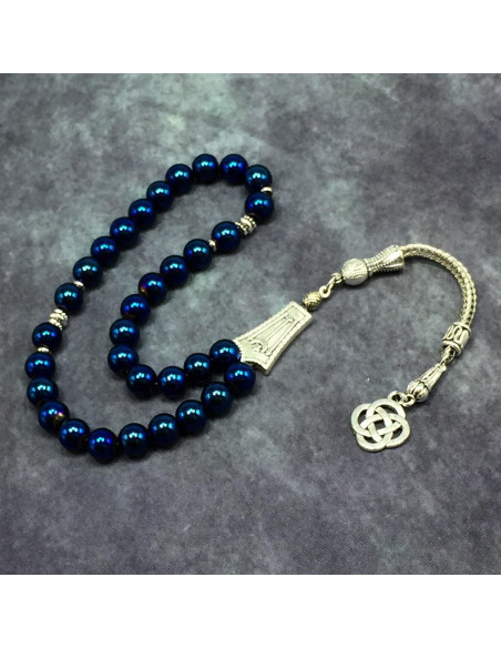 Cuentas de Oración Hematita Azul 8 mm - 33 Cuentas ALBATROSART