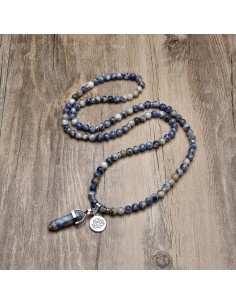 Pulsera Mala de Cuentas de Sodalita con Prisma Hexagonal 38 cm 2