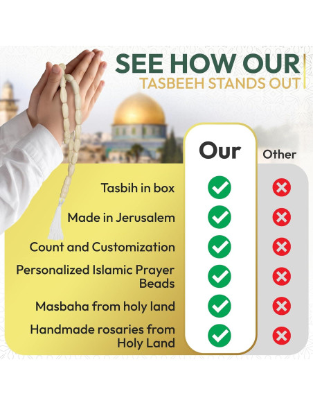 Tasbih de Madreperla Premium Genérico 33 Cuentas para Dhikr