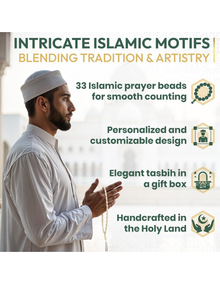 Tasbih de Madreperla Premium Genérico 33 Cuentas para Dhikr