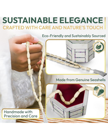 Tasbih de Madreperla Premium Genérico 33 Cuentas para Dhikr